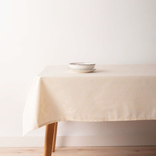 Bacoli 32010D2 ecru jacquard stain-resistant tablecloth