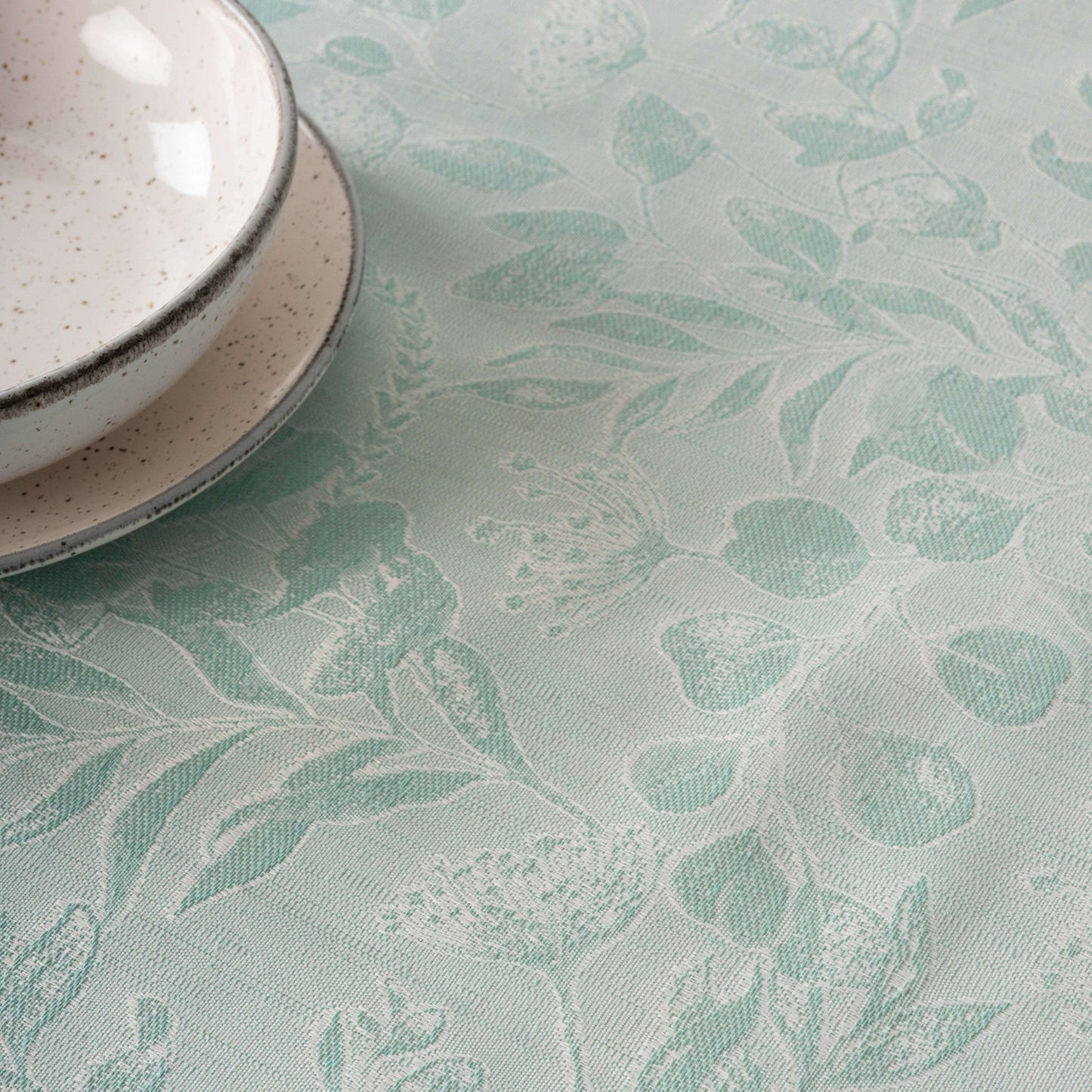 Bacoli 32010D2 Nappe jacquard turquoise antitache