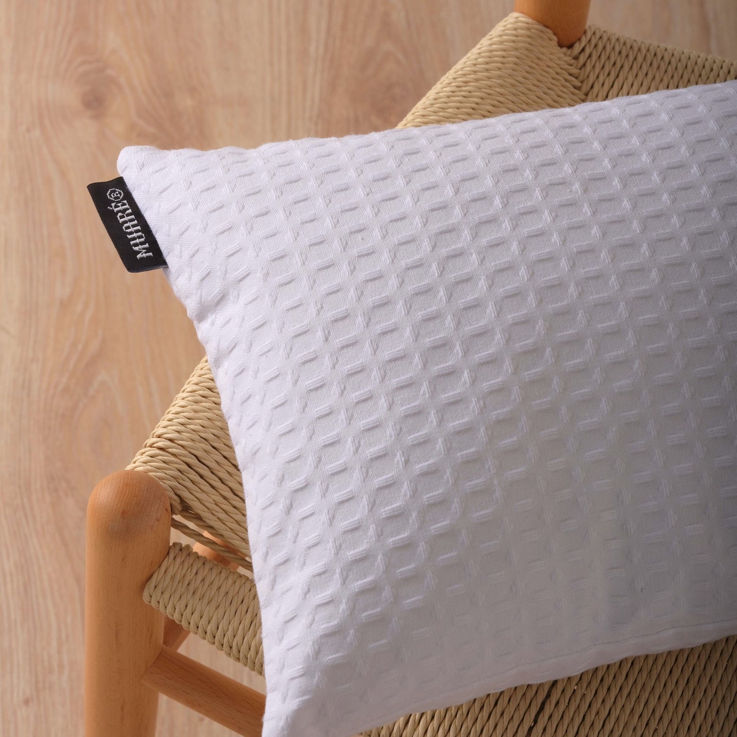 Housse de coussin Gaufre Blanche 50x50 cm