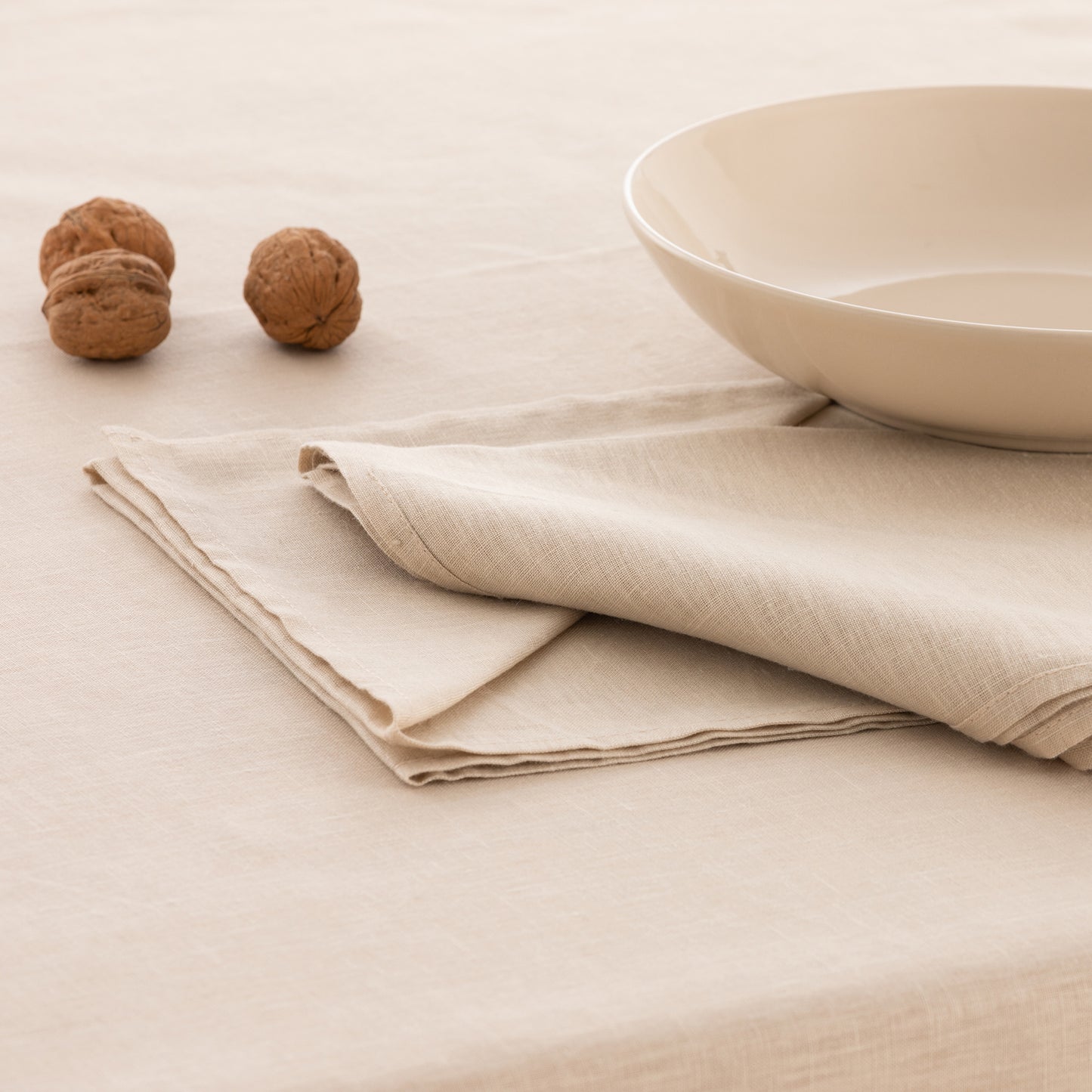 Water-repellent stain-resistant tablecloth Linen 100% Ash