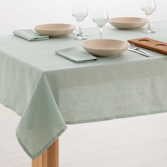 100% Aqua Linen Water-Repellent Tablecloth