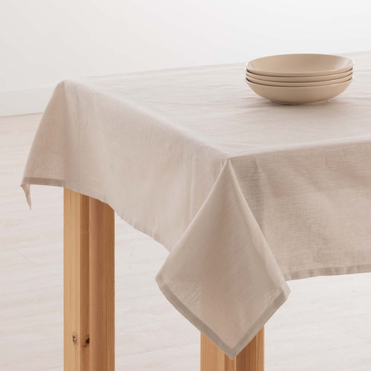 Water-repellent tablecloth 100% Linen Light Gray