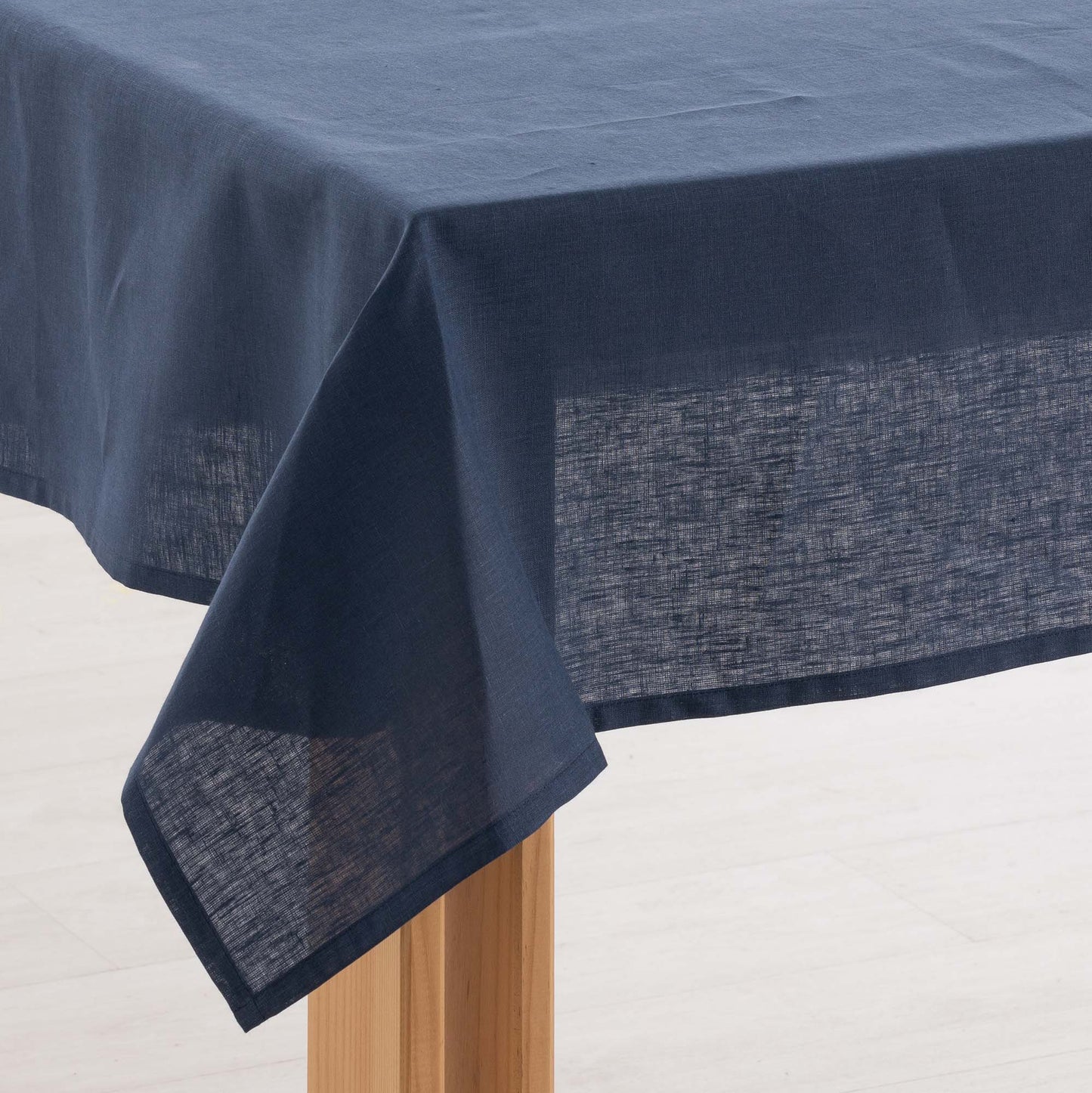 100% Night Blue Linen waterproof stain-resistant tablecloth