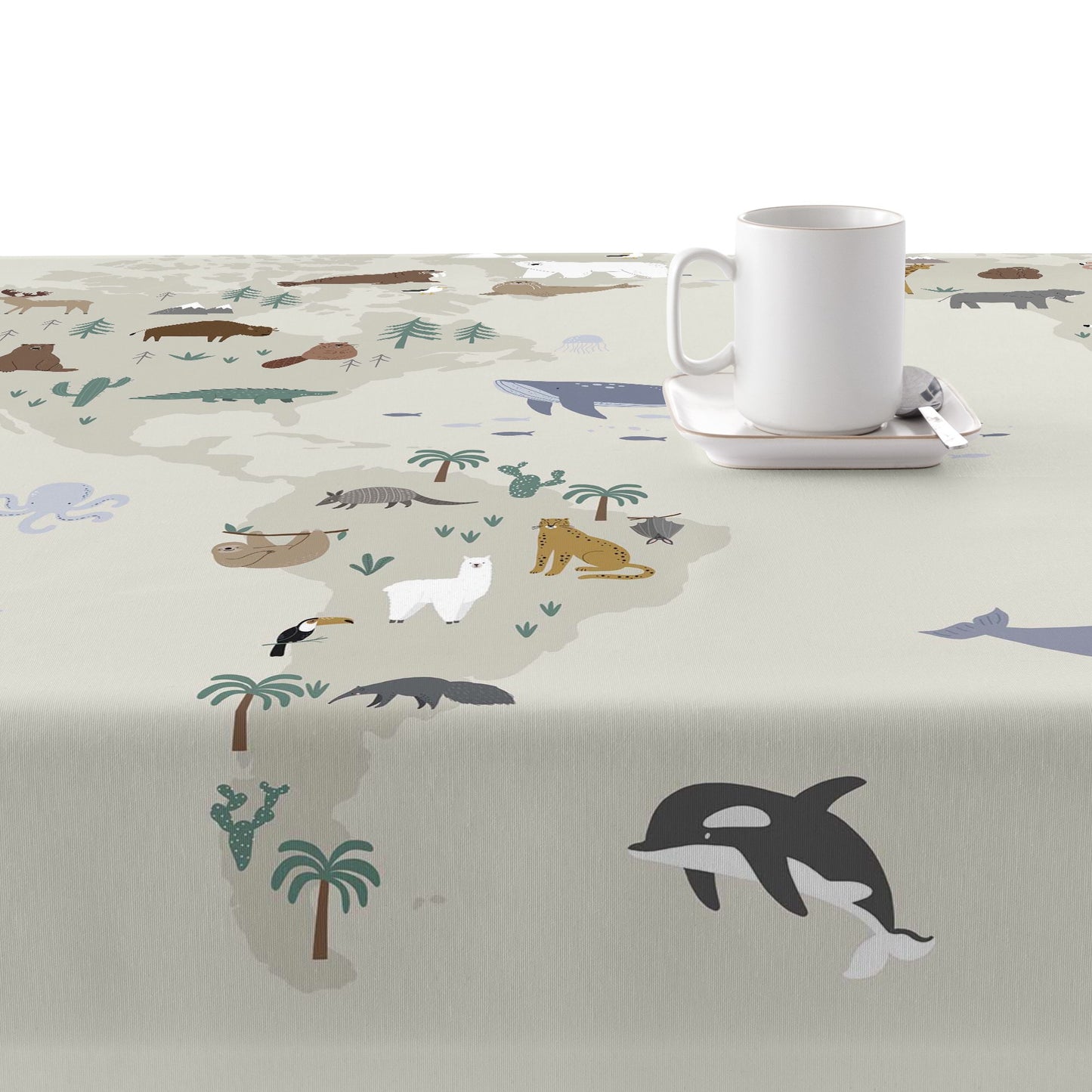 Maui stain-resistant resin tablecloth
